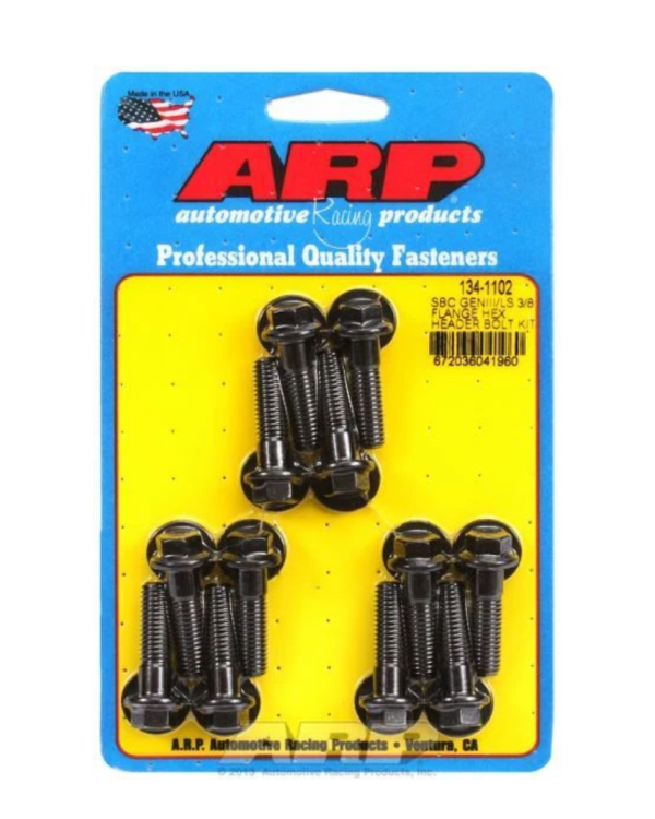 ARP LS Exhaust Header Bolt Kit, Hex Head Black Oxide