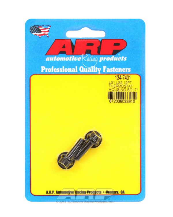 ARP LS Thermostat Housing Bolt Kit, 12-Point Head Black Oxide