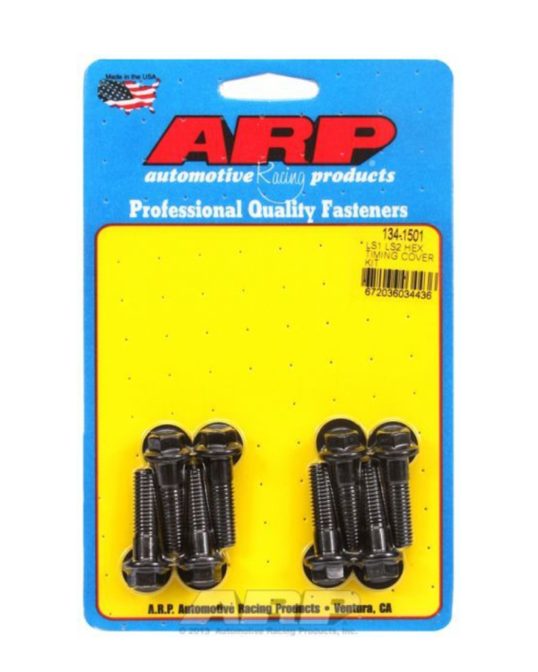ARP LS Timing Cover Bolt Kit, Hex Head Black Oxide